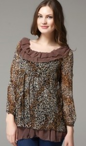 Leopar desenli baharlık tunik modeli