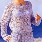 Lila rengi örgü baharlık tunik modeli