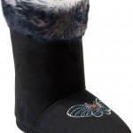 Mavi taşlı kelebekli siyah Twigy kışlık ev botu modeli