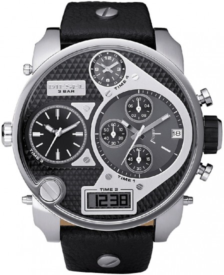 Metalik gri ve siyah Diesel erkek kol saati modeli