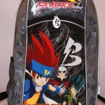 Parlak gri Beyblade erkek çocuk okul çantası modeli
