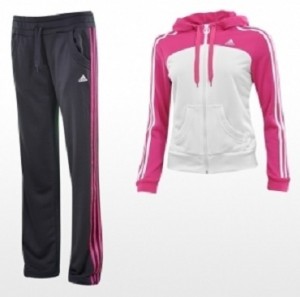 Pembe beyaz siyah Adidas bayan eşofman takımı modeli