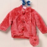 Pembe kürklü kız çocuk kaban modeli