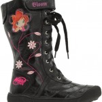 Pembe çiçekli siyah WinX kız çocuk çizme modeli