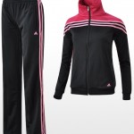 Pembe şeritli siyah Adidas bayan eşofman takımı modeli