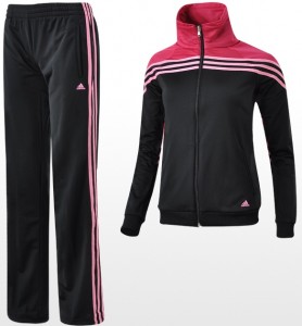 Pembe şeritli siyah Adidas bayan eşofman takımı modeli