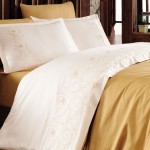 Sardunya gold Merinos pamuk saten nevresim takımı modeli