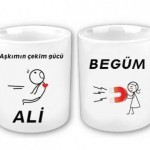 Sevgililere özel aşkın çekimi kupa modeli
