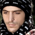 Siyah beyaz erkek atkı bere takımı modeli
