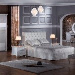 Sürgülü gardıroplu beyaz Victoria Bellona yatak odası modeli