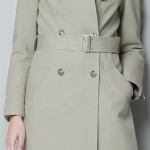 Taş rengi kemerli Zara bayan trençkot modeli
