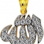 Taşlı Allah yazılı altın Koçak Gold Osmanlı kolye ucu modeli