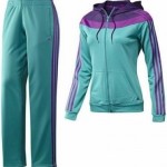 Turkuaz ve mor Adidas bayan eşofman takımı modeli