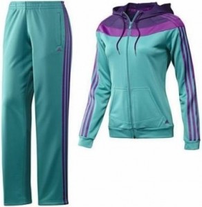 Turkuaz ve mor Adidas bayan eşofman takımı modeli