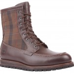 Yanları kare desenli kahverengi Timberland erkek bot modeli