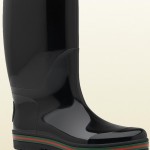 Yağmur için siyah Gucci erkek çizme modeli