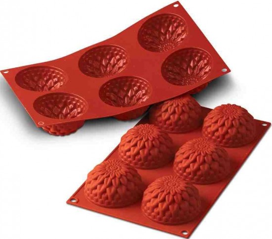 Çiçek şeklinde altılı silikon kek pasta kalıbı